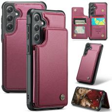 Caseme - CASEME C22 Fodral f&ouml;r Samsung Galaxy S24+ i Konstl&auml;der , r&ouml;d