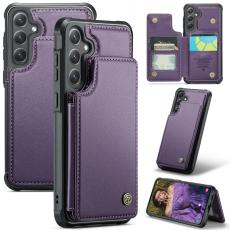 Caseme - CASEME C22 Fodral f&ouml;r Samsung Galaxy S24 KonstL&auml;der RFID-Skydd- Lila
