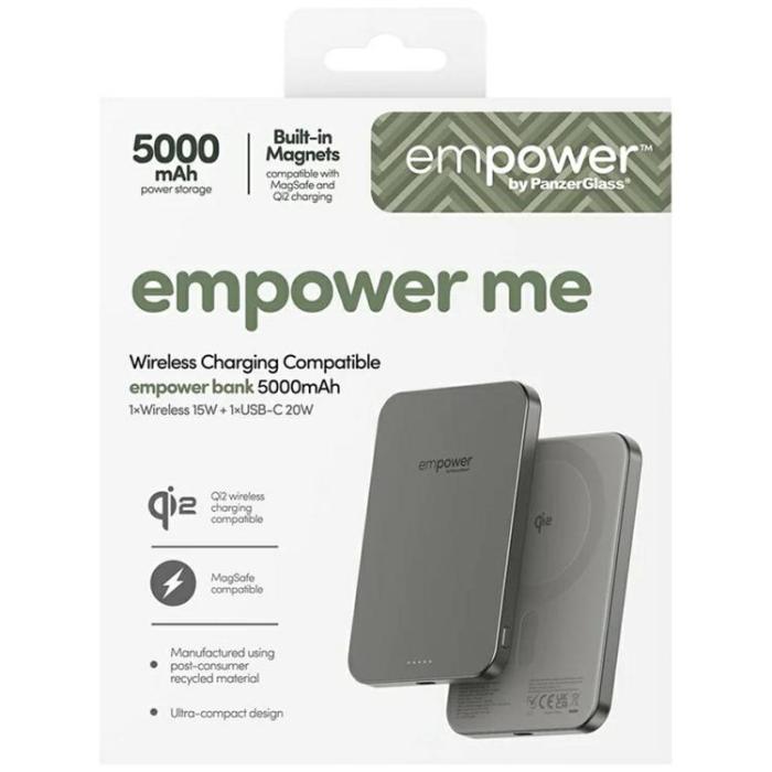 PanzerGlass - Empower by PanzerGlass MagSafe Trådlös Powerbank 5000mAh - Titanium
