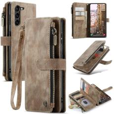 Caseme - CASEME Konstl&auml;der Pl&aring;nboksfodral f&ouml;r Samsung Galaxy S23 med Rem - Brun