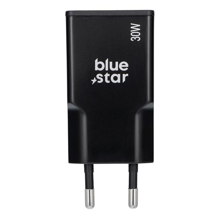 Blue Star Snabbladdare PD 30W 2xUSB-C GaN QC4.0 3A - Svart