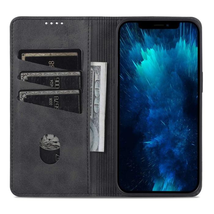 AZNS - AZNS iPhone 14 Pro Max Plånboksfodral Konstläder - Svart