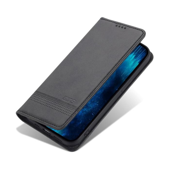 AZNS - AZNS iPhone 14 Pro Max Plånboksfodral Konstläder - Svart