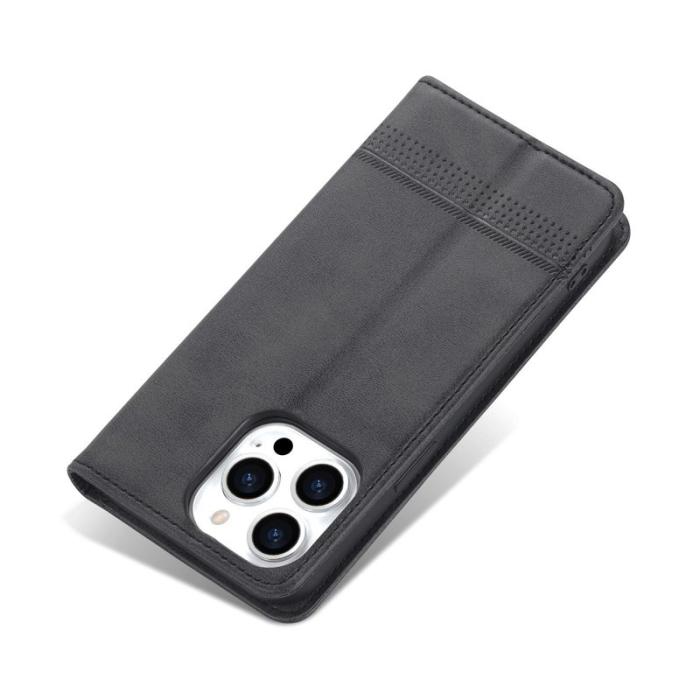 AZNS - AZNS iPhone 14 Pro Max Plånboksfodral Konstläder - Svart