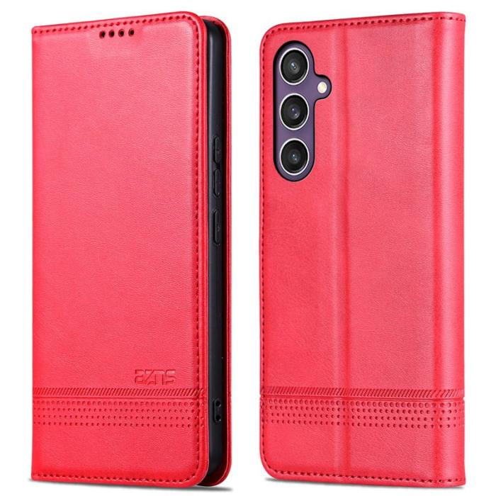 AZNS - AZNS Samsung Galaxy S24 FE Plånboksfodral Konstläder - Röd