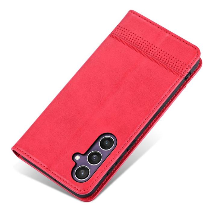 AZNS - AZNS Samsung Galaxy S24 FE Plånboksfodral Konstläder - Röd