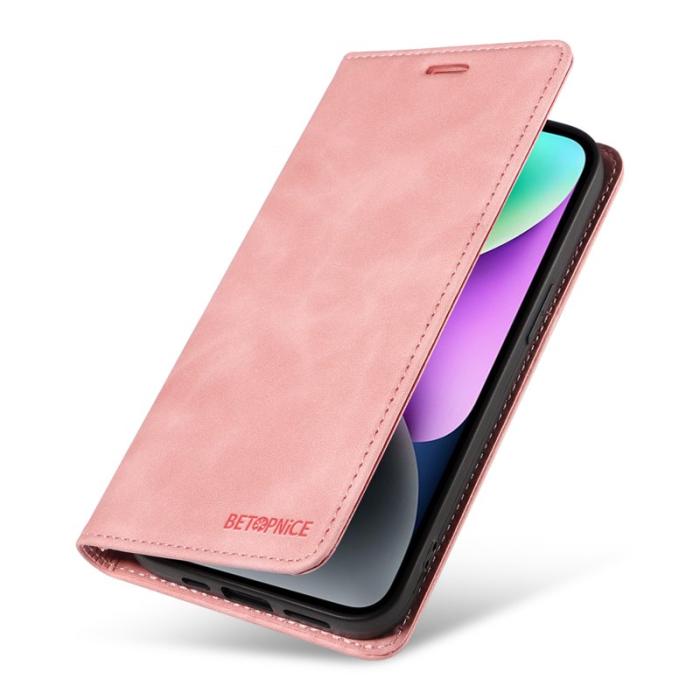 BETOPNICE - BETOPNICE 003 för iPhone 15 Plånboksfodral RFID Blocking Konstläder - Rosa