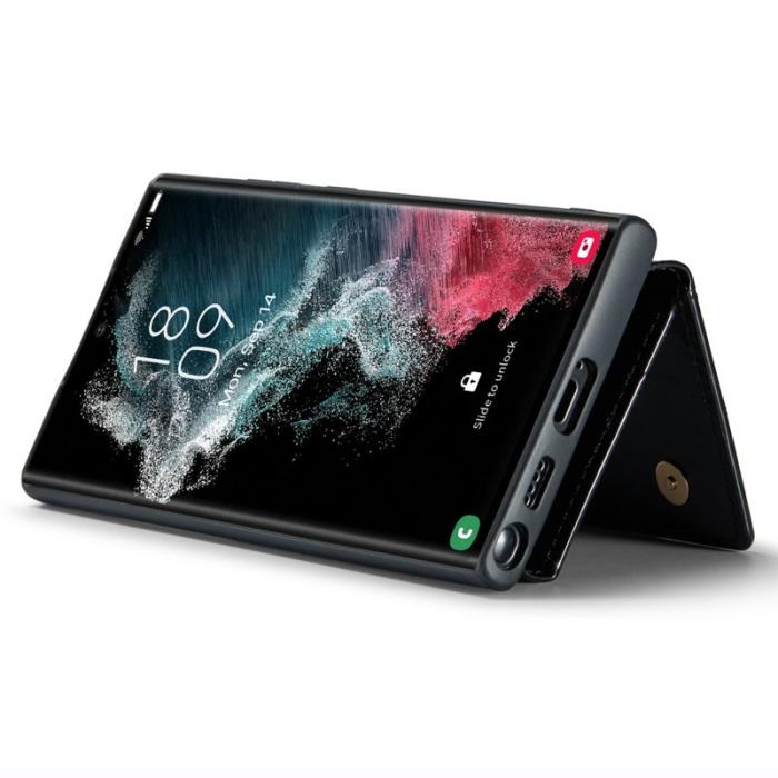 DG.MING - DG.MING M3 Series Konstläder Plånboksfodral för Samsung Galaxy S24 Ultra - Svart
