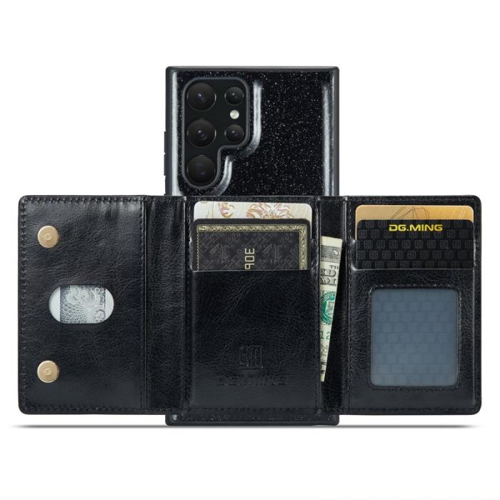 DG.MING - DG.MING M3 Series Konstläder Plånboksfodral för Samsung Galaxy S24 Ultra - Svart