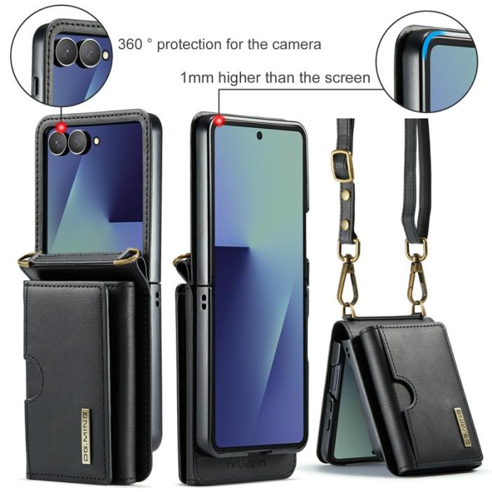 DG.MING - DG.MING M6 Series Plånboksfodral till Samsung Galaxy Z Flip7 5G - Svart