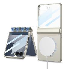 GKK - GKK Samsung Galaxy Z Flip7 Fodral &Auml;kta l&auml;der - Gr&aring;