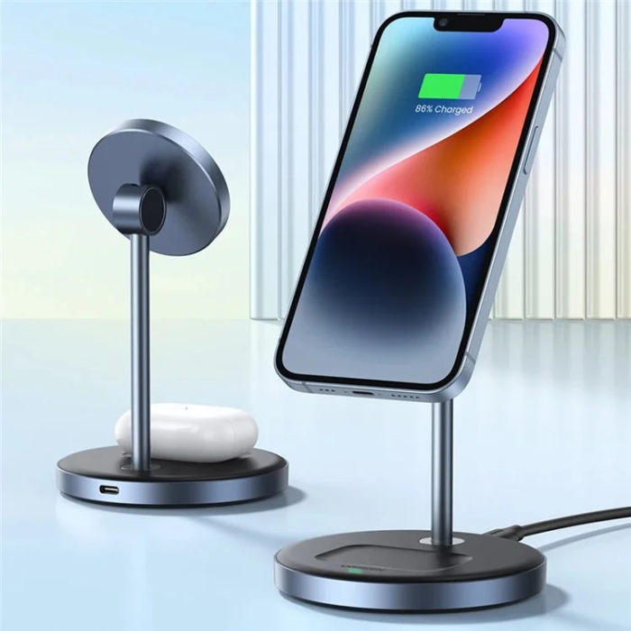 Ugreen - Ugreen 2in1 MagSafe Trådlös Laddare iPhone, Airpods - Svart