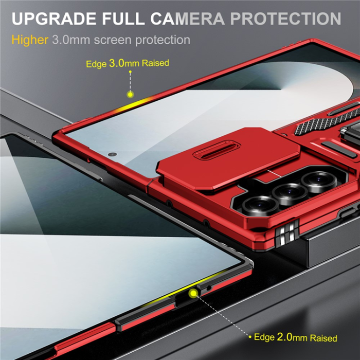 A-One Brand - Galaxy Z Fold7 5G Mobilskal Kickstand Slide - Röd