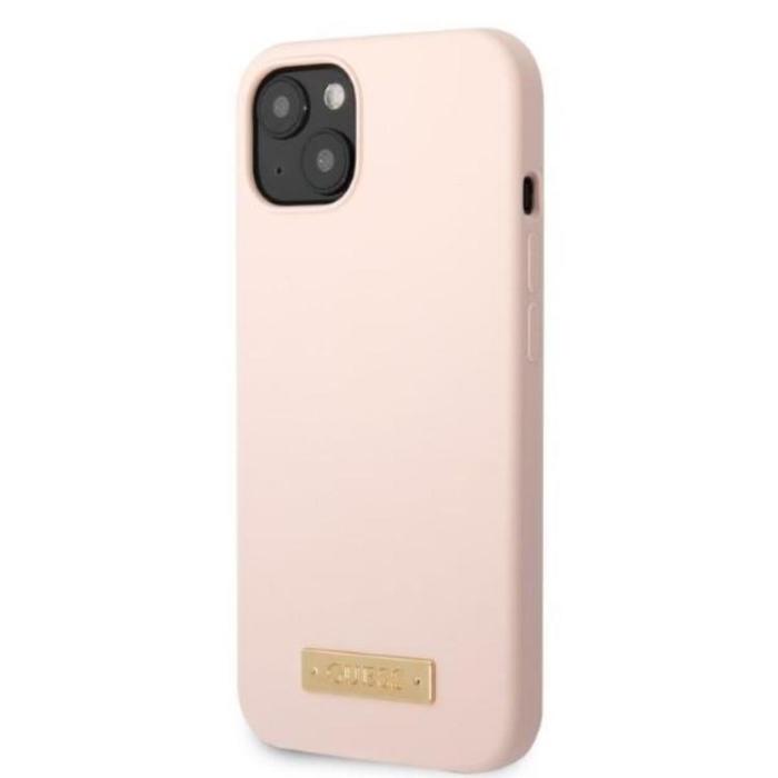 Guess - Guess iPhone 13 Skal MagSafe Silicone Logo Plate - Rosa