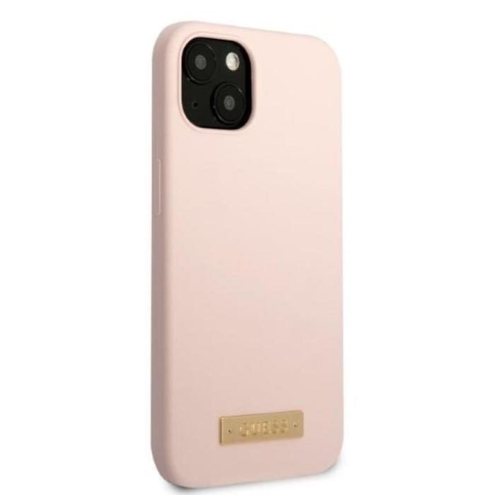 Guess - Guess iPhone 13 Skal MagSafe Silicone Logo Plate - Rosa