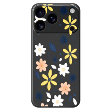 A-One Brand - iPhone 17 Pro Max Mobilskal Colorful Floral Blue Leaves TPU - Svart