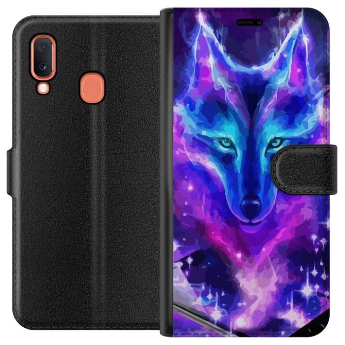 iSecrets - Plånboksfodral till Samsung Galaxy A20e med Neon Varg