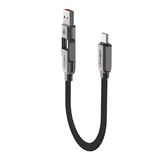 Acefast - Acefast USB-C - USB-A - USB-C 3A Kabel 0.2m 480Mb/s Svart