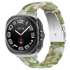 A-One Brand - Galaxy Watch 8/8 Classic (40/44/46mm) Armband Vattentät Acrylic - Grön/Vit