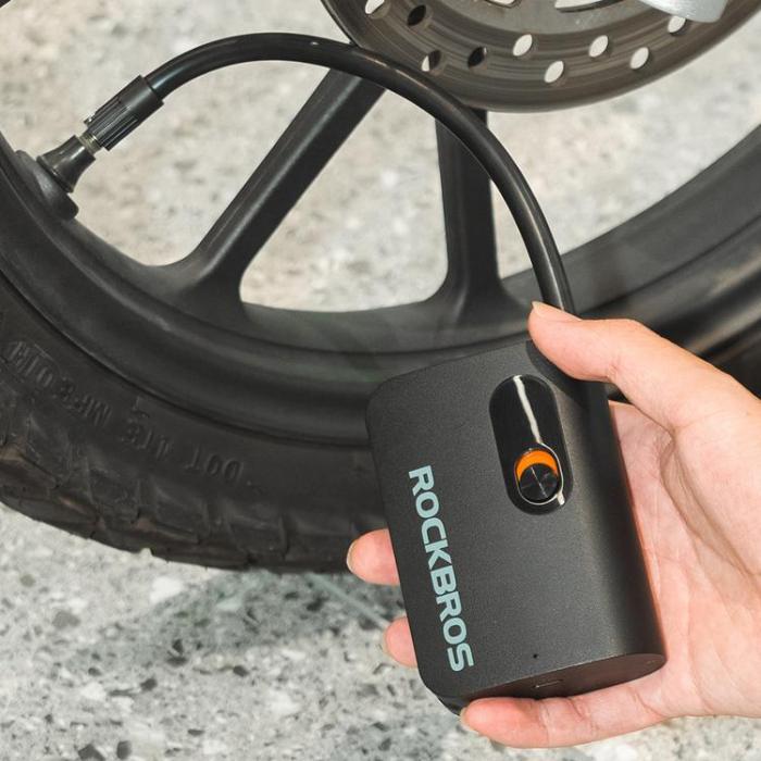 Rockbros - Rockbros Sladdlös Cykelpump 70 psi Kompressor 200mm Schrader Slanglängd