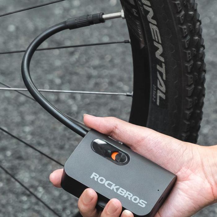 Rockbros - Rockbros Sladdlös Cykelpump 70 psi Kompressor 200mm Schrader Slanglängd