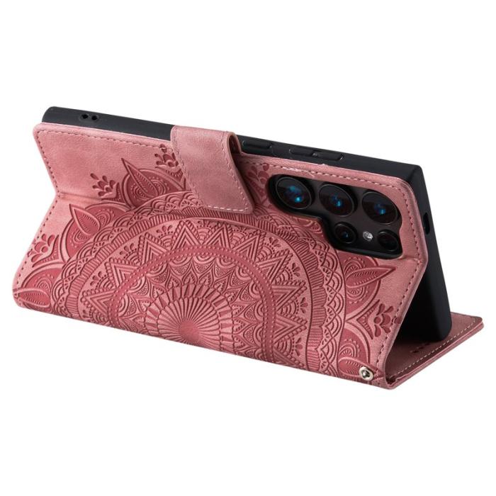 OEM - Samsung Galaxy S26 Ultra Fodral Imprinted Totem Konstläder - Roséguld