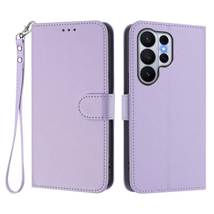 OEM - Samsung Galaxy S26 Ultra Plånboksfodrall Äkta Läder Ställ - Ljus Lila