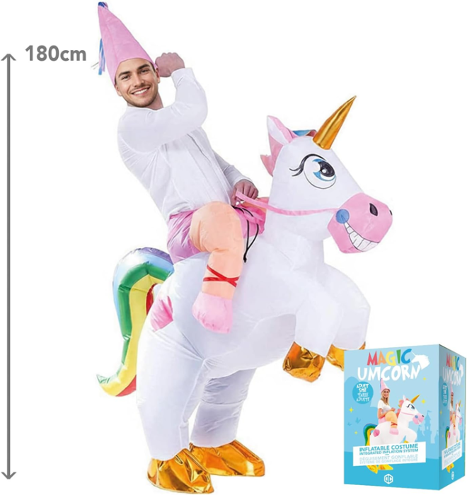 Original Cup - Original Cup Magic Unicorn Uppblåsbar Kostym – Rolig & Premium för vuxna