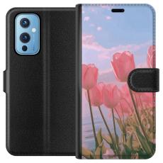 iSecrets - Plånboksfodral till OnePlus 9 med Rosa Tulpaner