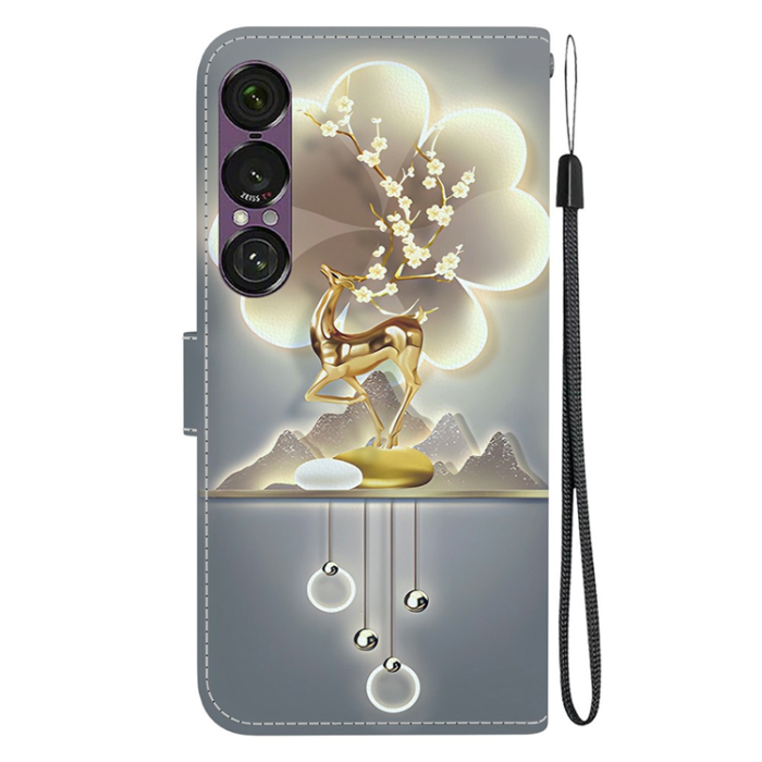 A-One Brand - Sony Xperia 1 VII Plånboksfodral med Lanyard Printing - Sika Deer
