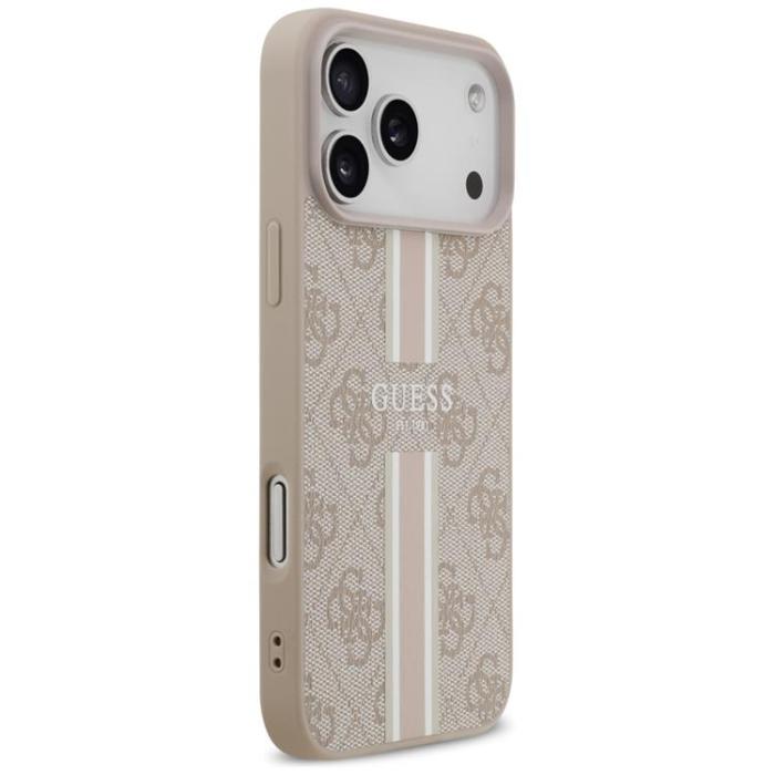 Guess - Guess iPhone 17 Pro Max Mobilskal MagSafe 4G Printed Stripes - Rosa