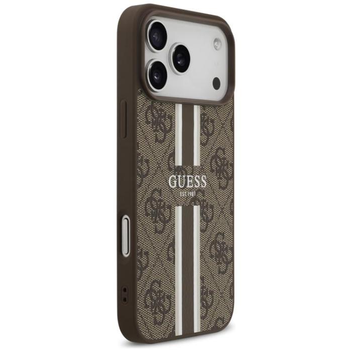 Guess - Guess iPhone 17 Pro Max Mobilskal MagSafe 4G Printed Stripes - Brun