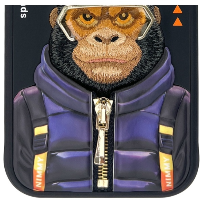 NIMMY - Nimmy iPhone 15 Mobilskal Cool & Cute 2.0 Monkey - Svart