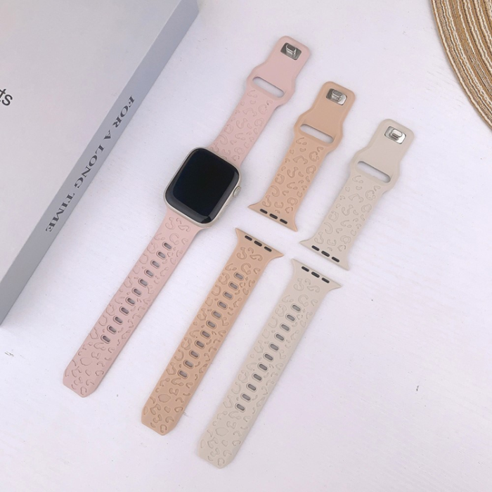 A-One Brand - Apple Watch (38/40/41mm) Armband Leopard Texture - Lila