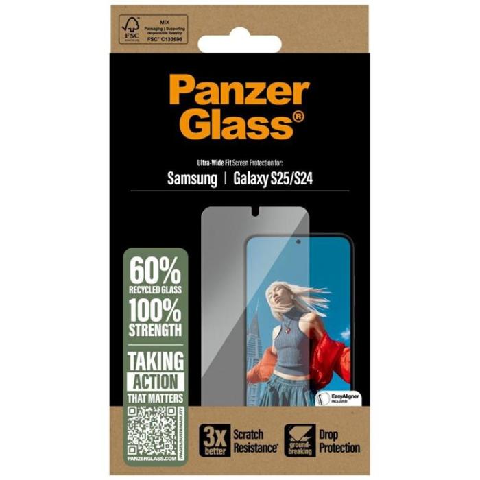 PanzerGlass - PanzerGlass Galaxy S25 Härdat Glas Skärmskydd Ultra-Wide Fit - Clear