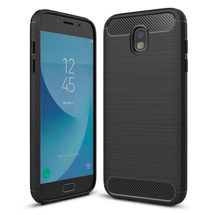 OEM - Galaxy J7 (2017) Skal Forcell Carbon Mjukplast - Svart