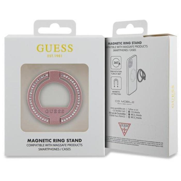 Guess - Guess Ringhållare Magsafe Rhinestone - Rosa