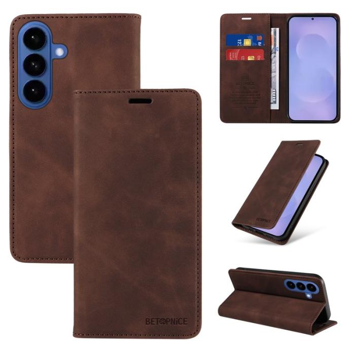 BETOPNICE - BETOPNICE Samsung Galaxy S26 Plus Plånboksfodral Magnetisk RFID-Skydd - Brun