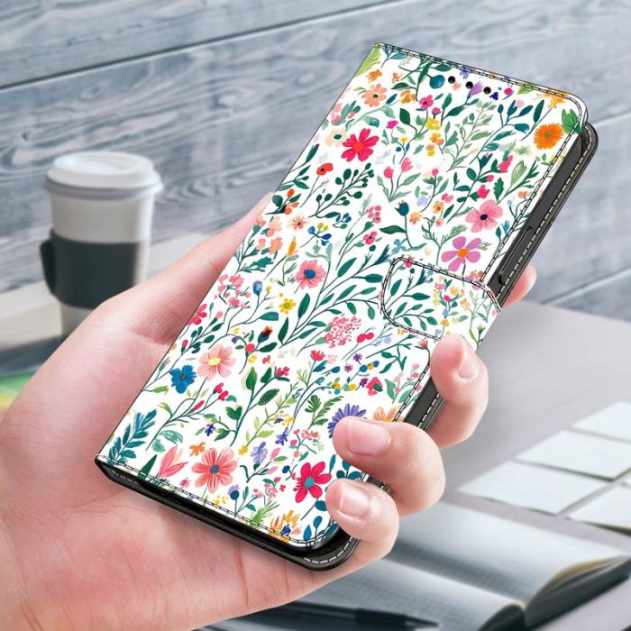 OEM - Samsung Galaxy S26 Fodral Ställning Mönstertryck Konstläder - Liten Blomsteräng