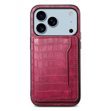 A-One Brand - iPhone 17 Pro Mobilskal Korthållare Crocodile - Röd