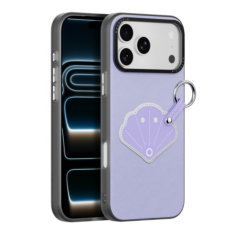 DUX DUCIS iPhone 17 Pro Max Mobilskal Fingerring/Rem Luvy Series (Lilac Purple & Shell) | 2353 | AlltMobil
