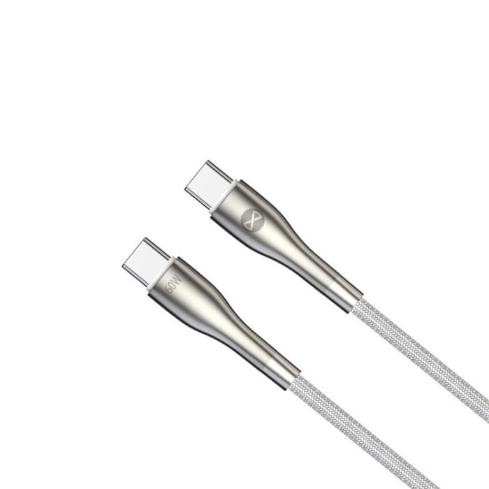 Forever - Forever Sleek USB-C till USB-C kabel 1m 60W - Vit