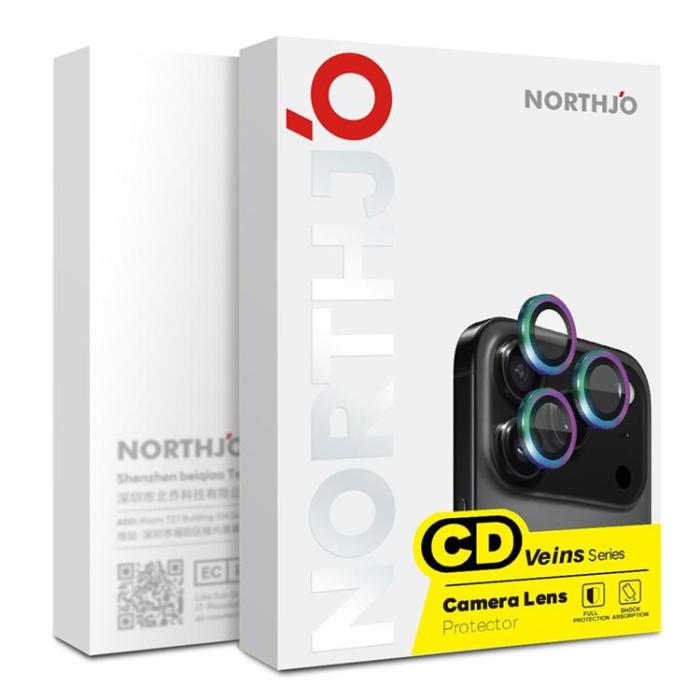 NORTHJO - NORTHJO Kameralinsskydd Härdat glas För Galaxy Z Fold 8 Metal Ring - Guld