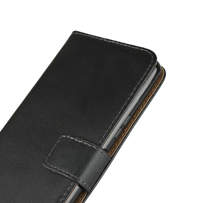 UTGATT4 - Äkta Läder plånboksfodral till Sony Xperia 10 II - Svart