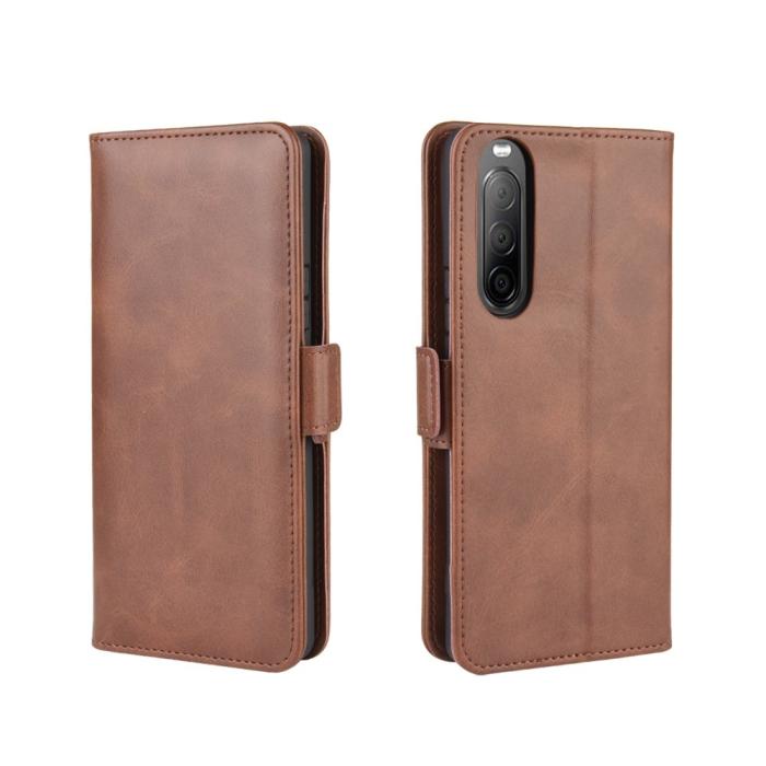 UTGATT1 - Läder plånboksfodral Sony Xperia 10 II - Brun