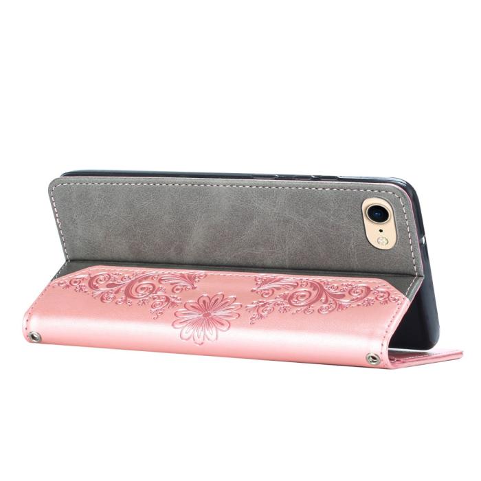 OEM - Fjärilar iPhone 7/8/SE 2020/SE 2022 Plånboksfodral - Rose Gold