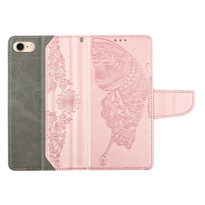 OEM - Fjärilar iPhone 7/8/SE 2020/SE 2022 Plånboksfodral - Rose Gold