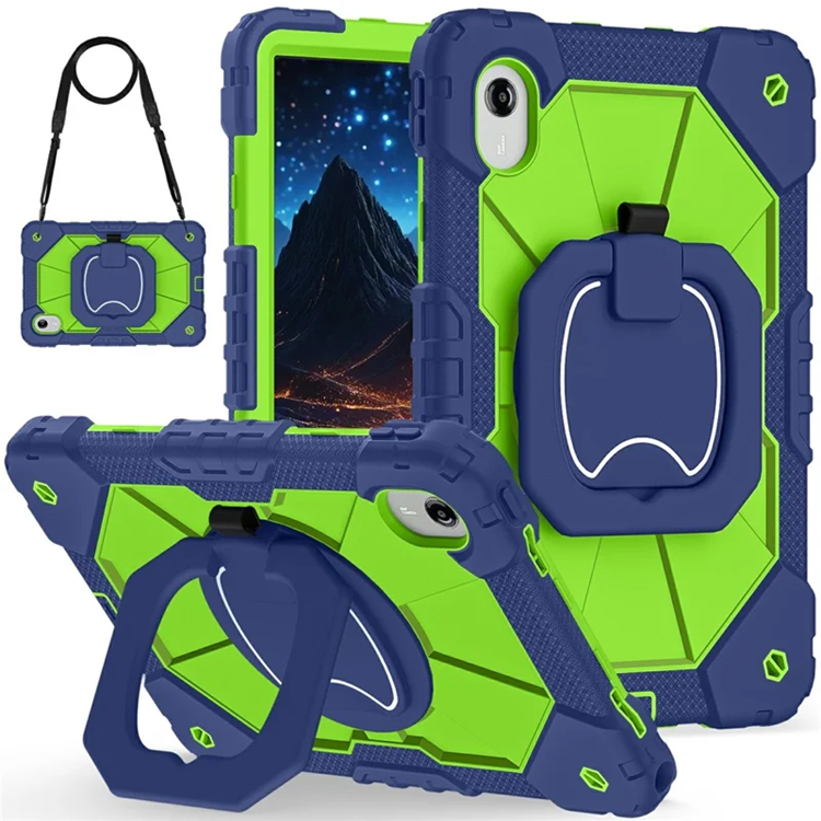 Lenovo M11/Idea Tab Mobilskal Silikon Kickstand (Marinblå/Gulgrön) | 2353 | AlltMobil