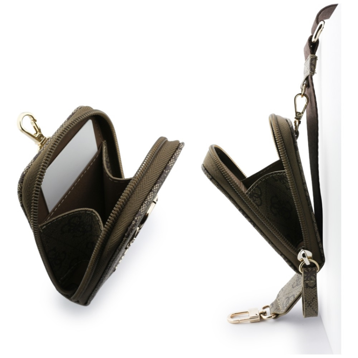 Guess - Guess Universal Mobilrem med Plånbok 4G Metal Logo - Brun