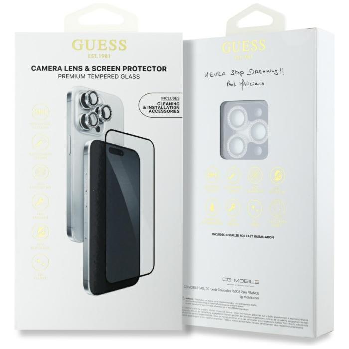 Guess - Guess iPhone 16 Pro Max Härdat Glas Skärmskydd Full + Lins